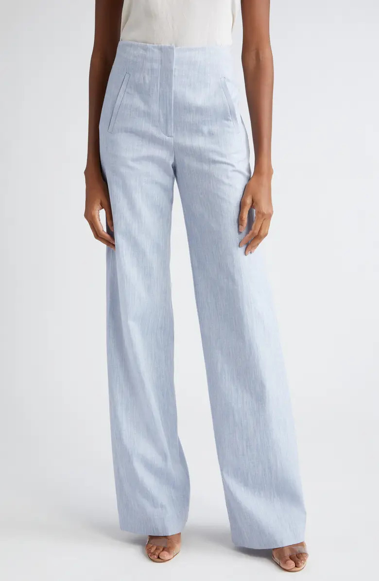Veronica Beard Jude Wide Leg Cotton Blend Pants | Nordstrom | Nordstrom
