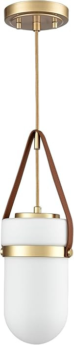 HYDELITE Modern Gold Pendant Light Water Drop Milky Glass Brown Belt Rain Drop Adjustable Height ... | Amazon (US)