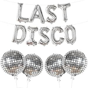 KatchOn, Silver Last Disco Balloons Set - Big, Pack of 13, 22 Inch, Last Disco Bachelorette Party... | Amazon (US)