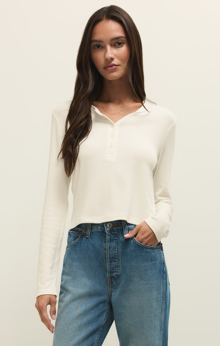 Ferris Cropped Henley Top | Z Supply