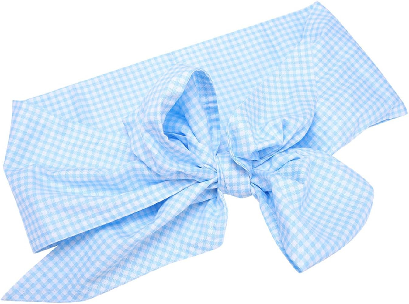 Newborn Swaddle Wrap with Big Bowknot Sash, Adorable Plaid and Soild Pattern, Ideal for Newborn P... | Amazon (US)