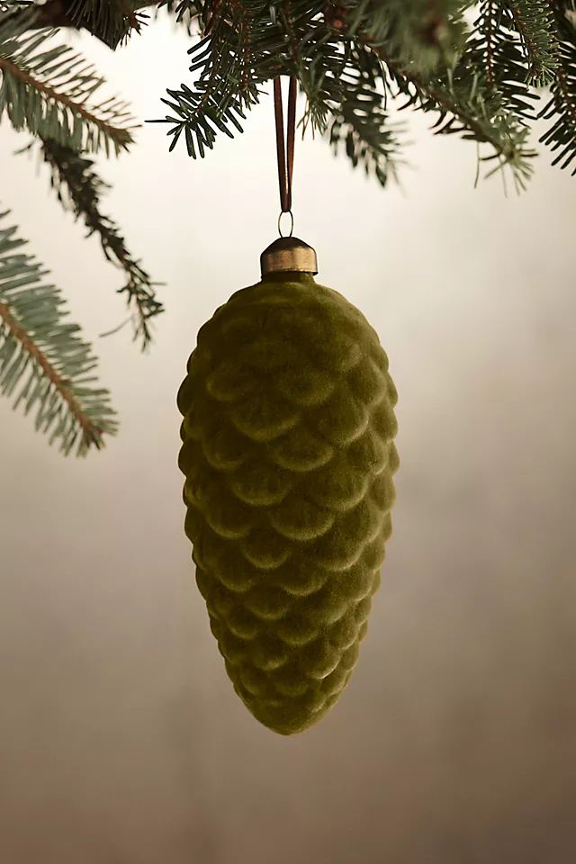 Velvet Pine Cone Ornament | Anthropologie (US)
