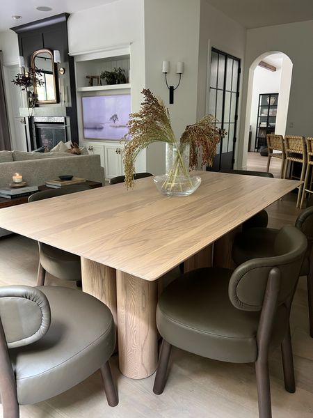 Shop our dining table and custom chairs here. 
Dining table is made in the driftwood finish. 
Chairs are made in the truffle pebbled leather. 



#LTKstyletip #LTKhome #LTKFind