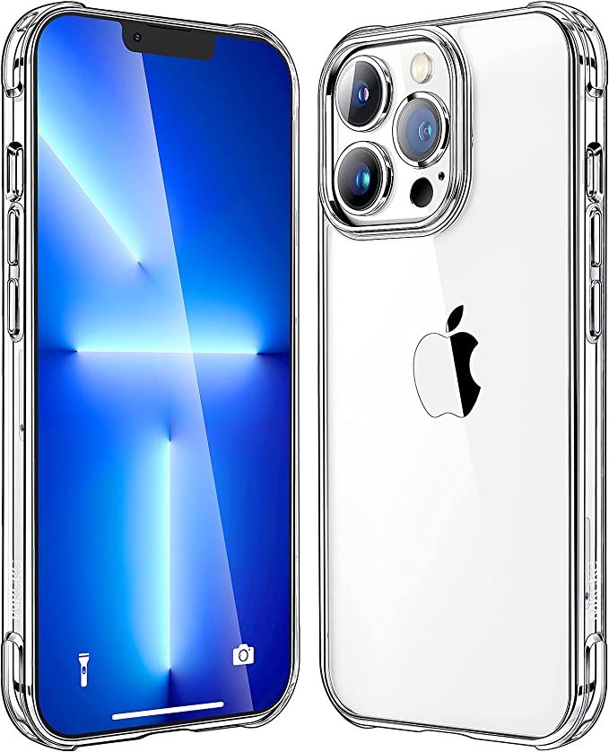 Mkeke Compatible with iPhone 13 Pro Case, Not Yellowing Shockproof 13 Pro Phone Clear Case with P... | Amazon (US)