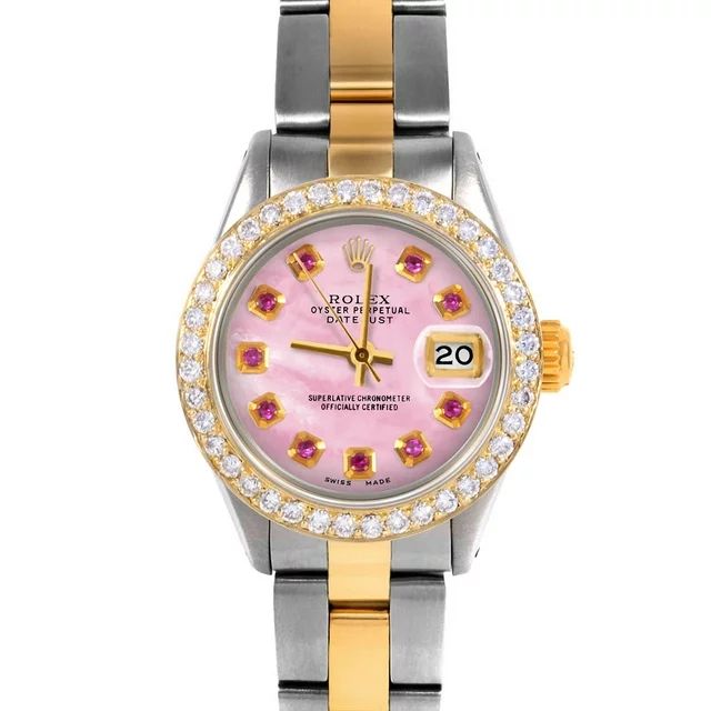 Pre-Owned Rolex 6917 Ladies 26mm Datejust Wristwatch Pink Mother of Pearl Ruby (3 Year Warranty) ... | Walmart (US)