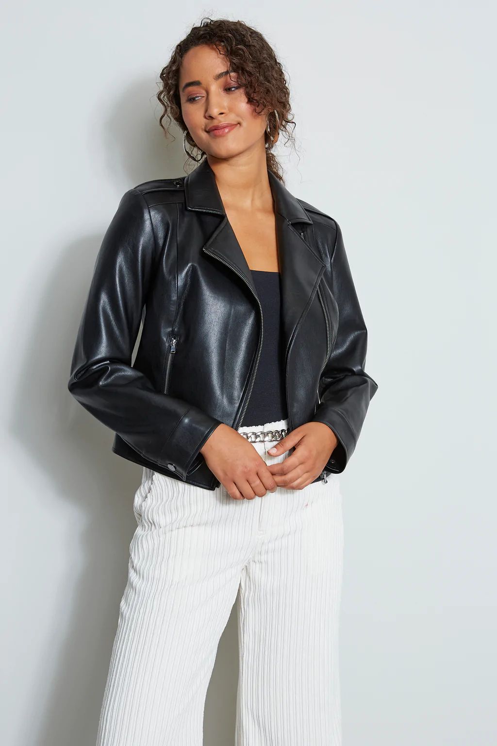 Vegan Leather Moto Jacket | Elie Tahari