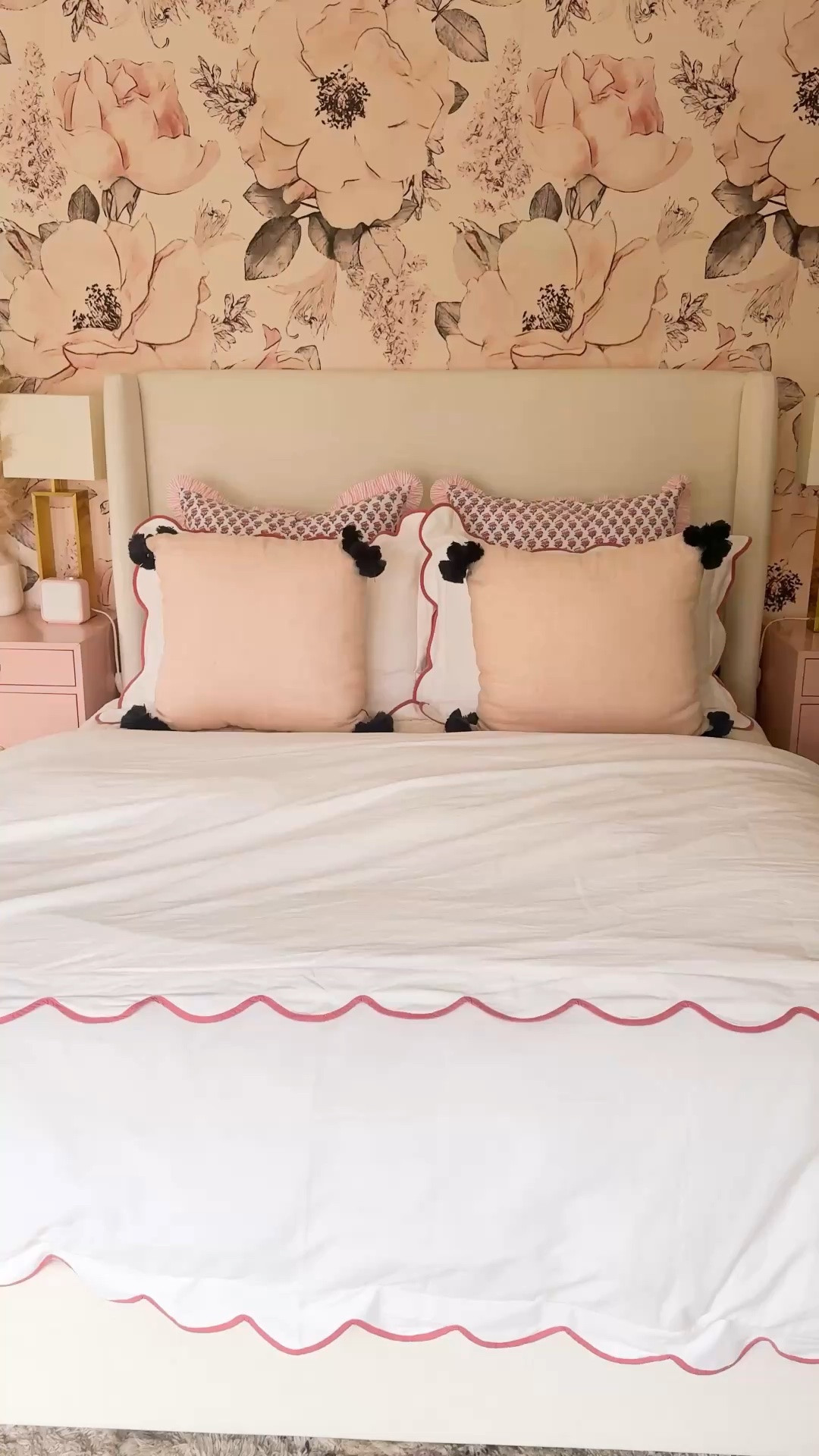 Memorial Day sale upholstered queen wing bed and scalloped bedding

#LTKHome #LTKSaleAlert
