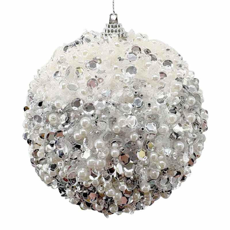 Silver Shinning Ball Ornament, 3.9" | At Home