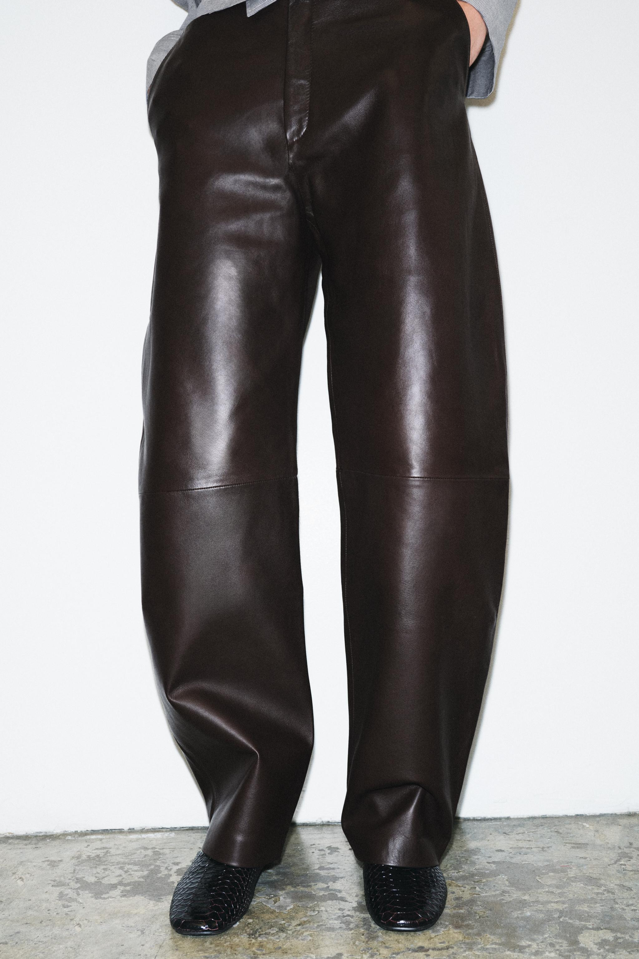 100% LEATHER BALLOON TROUSERS ZW COLLECTION | Zara UK