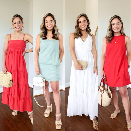 Petite-friendly summer dresses from @abercrombie #abercrombiepartner 

20% off ALL DRESSES + an additional, stacking 15%-off almost everything else with code "DRESSFEST”

White dress: petite xs (I’m wearing petite xxs, but recommend a size up) 
Red mini dress: xxs 
Sage dress: xxs 
Red maxi dress: petite xxs tts 

My measurements for reference: 4’10” 105lbs bust, waist, hips 32”, 24”, 35” size 5 shoe 

#LTKStyleTip #LTKSeasonal #LTKSaleAlert