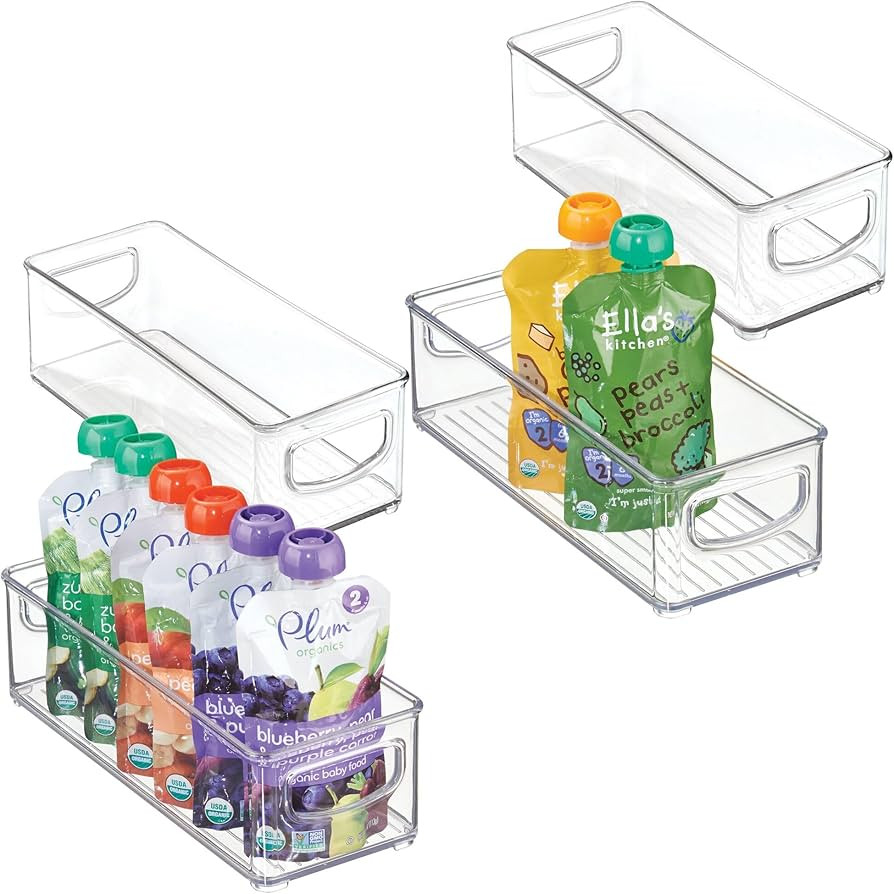 InterDesign iDesign Plastic Stackable Pantry Bin - Storage Bin with Handles for Cabinets or Fridg... | Amazon (US)