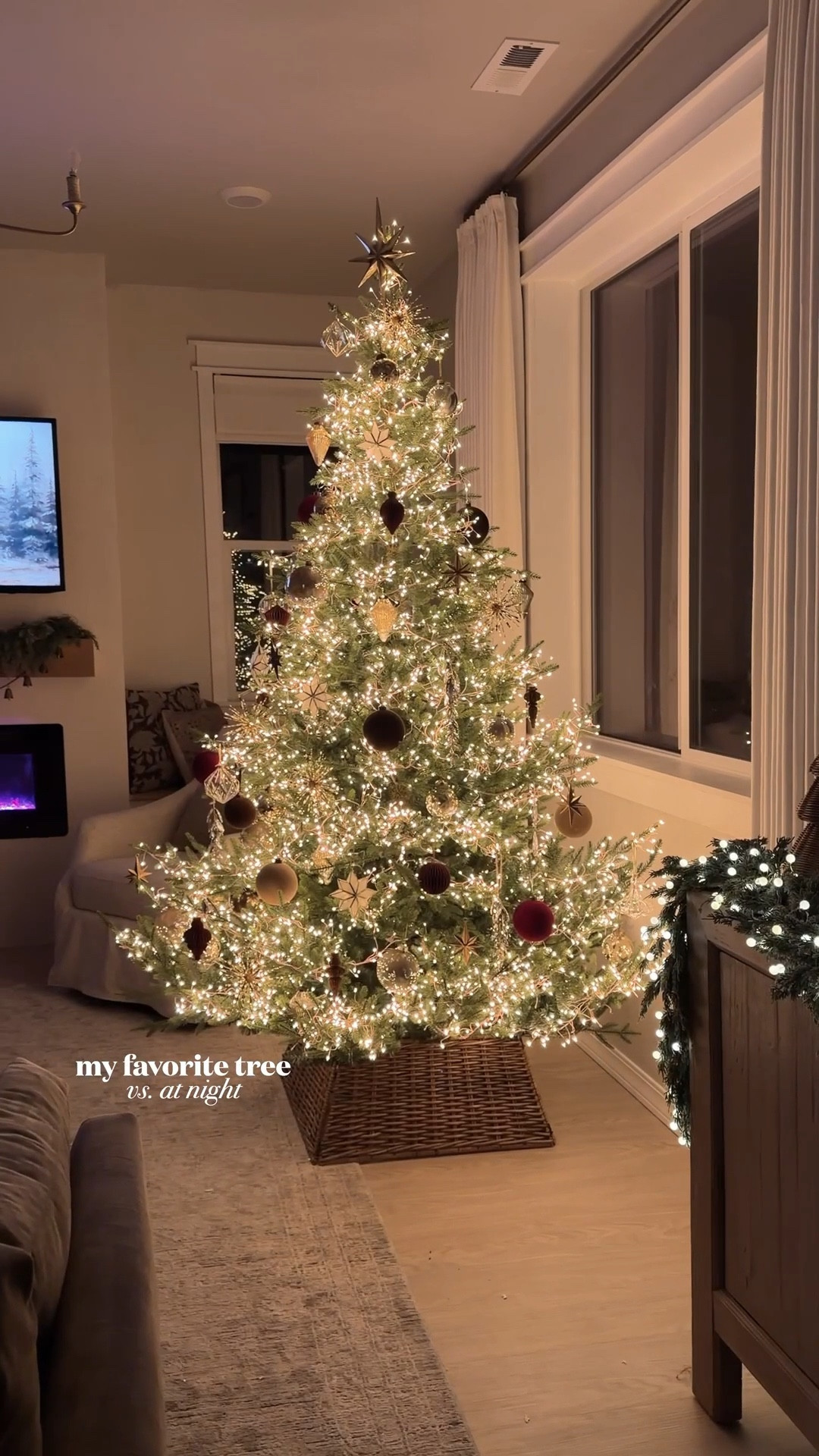 christmas tree during the day vs. at night! on sale THIS WEEKEND ONLY! use code KENZIEMAC30 for extra $$$ off! 

#LTKHoliday #LTKHome