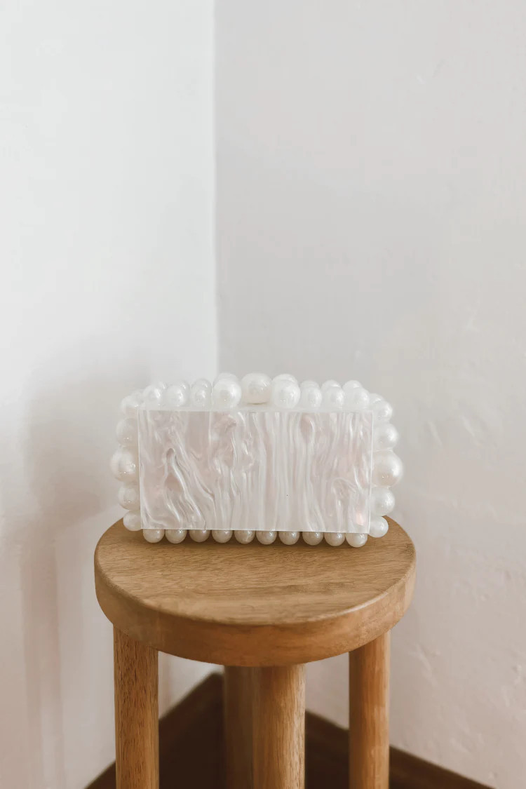 White Acrylic Bubble Clutch Bag | Confête