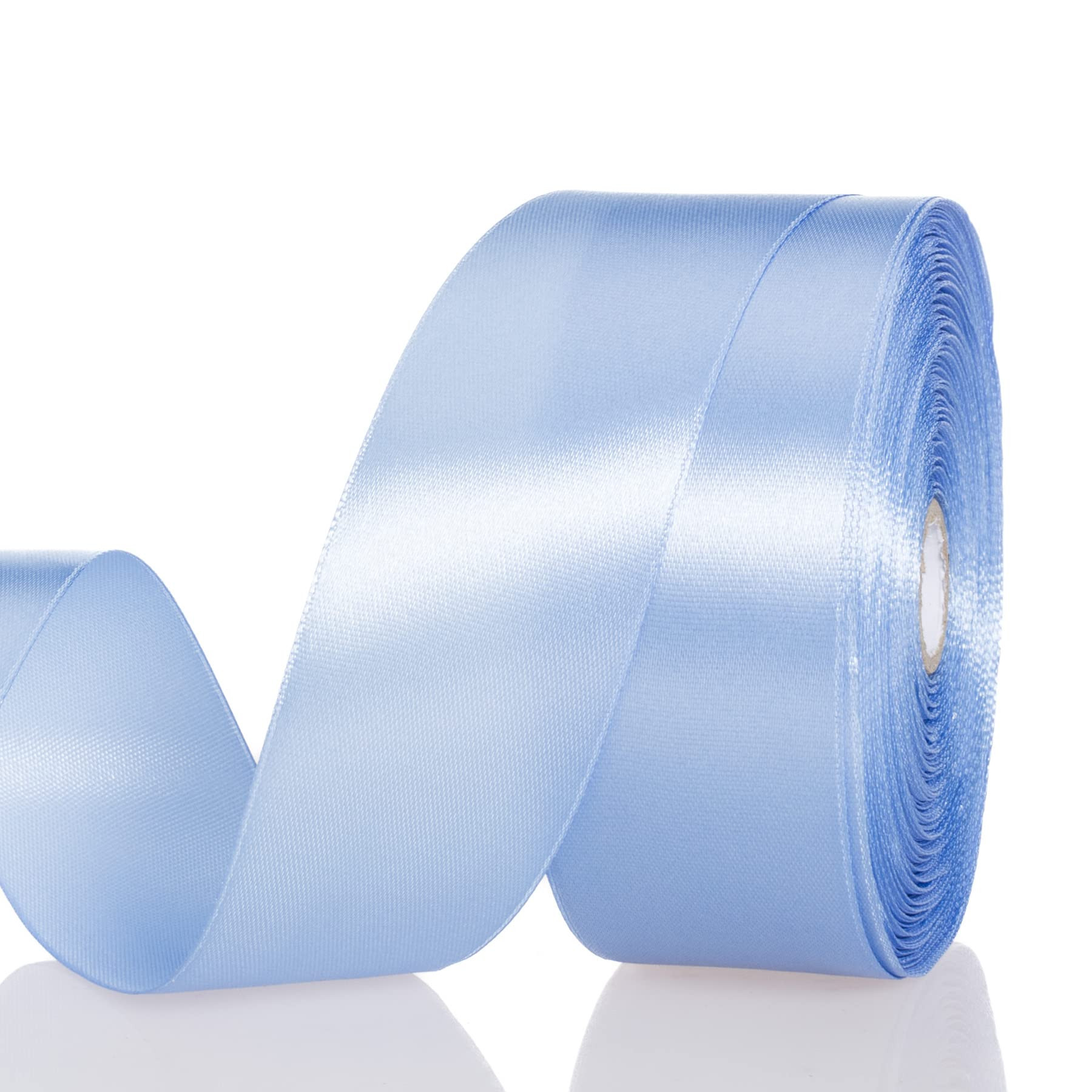 1 1/2 Inch Sky Blue Solid Satin Ribbon, 50 Yards Craft Fabric Ribbon for Gift Wrapping Floral Bou... | Amazon (US)