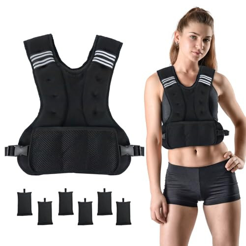 vailge Adjustable Weighted Vest for Women and Men, 5kg -9kg, Weight Vests with Removable Sandbags, for Fitness Running Walking Strength Training Workout Calisthenics Crossfit | Amazon (UK)