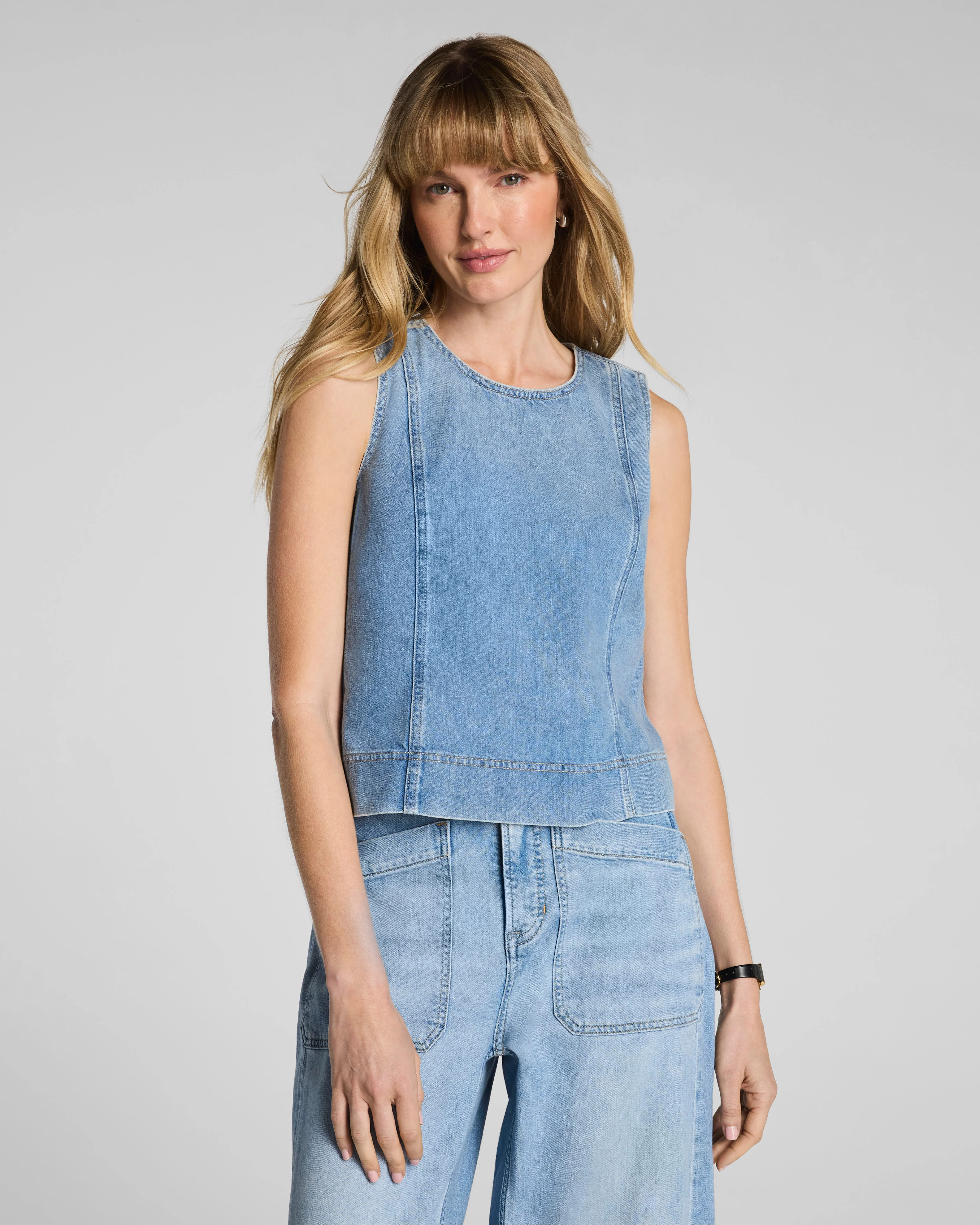 SPANX® Lightweight Denim Shell Tank | Seaside Blue M | Spanx