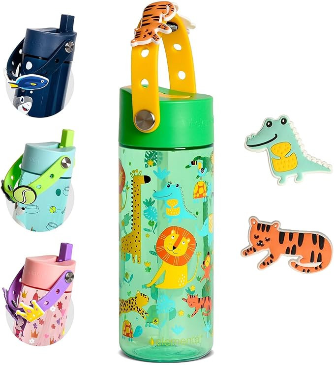 Elemental Water Bottles for Kids - Splash Kids Water Bottle for School with Fun Charm Handle - BP... | Amazon (US)