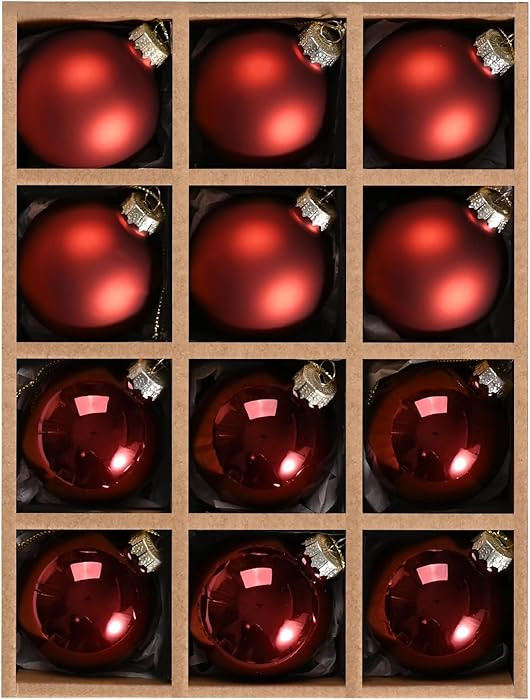 WDS WONDROUS Glass Christmas Hanging Ball Ornaments, Set of 12 Decorative Balls for Xmas Tree Dec... | Amazon (US)