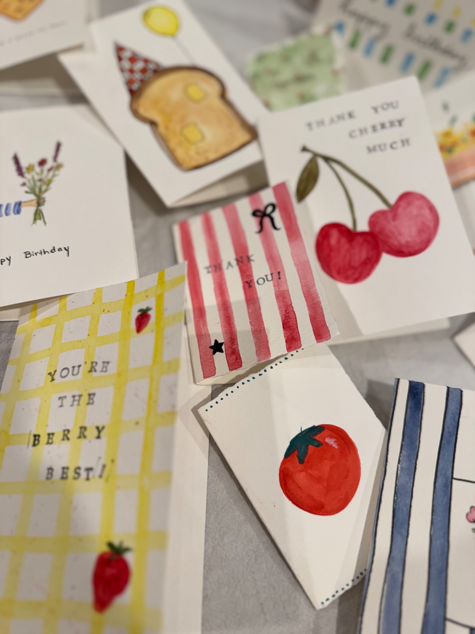 supplies for our DIY watercolor card night 💖🎨🖌️