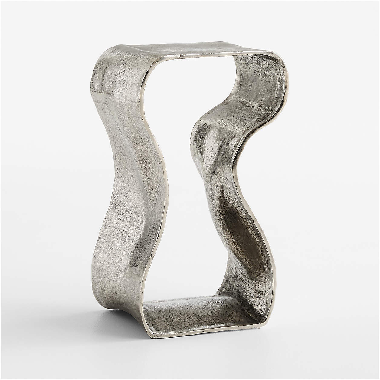 Expressionist Nickel Cast Aluminum 12" Drink Table + Reviews | Crate & Barrel | Crate & Barrel