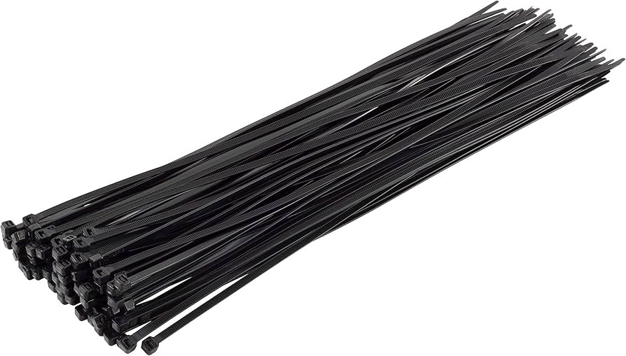 GTSE 14 Inch Black Zip Ties, 100 Pack, 50lb Strength, UV Resistant Long Nylon Cable Ties, Self-Lo... | Amazon (US)