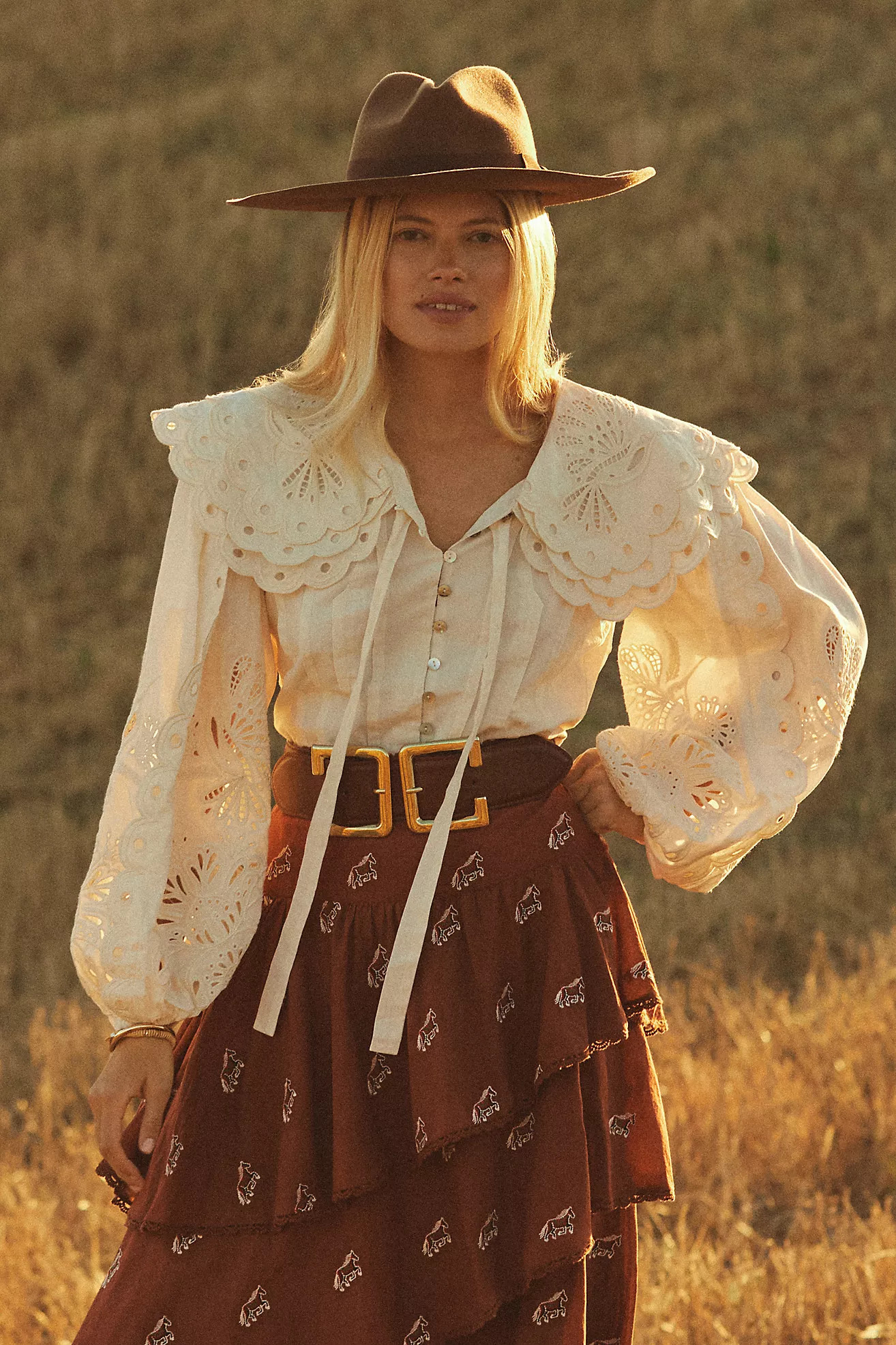 Farm Rio Richelieu Big Collar Blouse | Anthropologie (US)