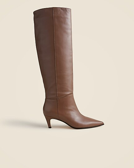 New Stevie knee-high pull-on boots in leather | J. Crew US