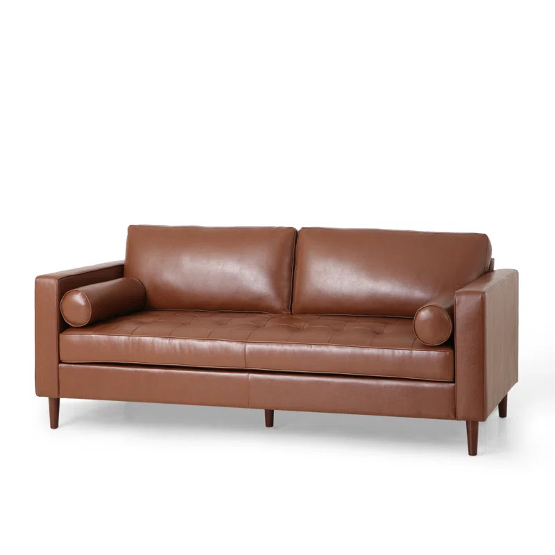 Purtell 82.25" Faux leather Square Arm Sofa | Wayfair North America