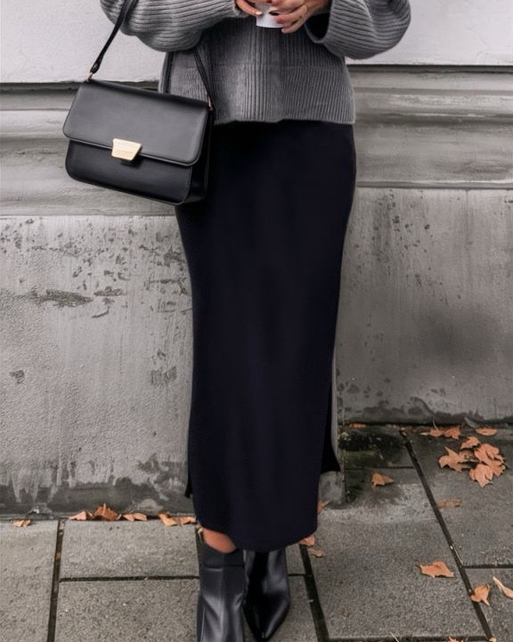 I needed some inspiration this week on how to style a midi knit black skirt for winter. 

I loved pairing a ribbed black midi skirt with an oversized sweat for a cozy look and feel. 

This inspo helped me pull together a similar look. I paired mine with adidas samba sneakers for a casual outfit. 

But I loved that I could easily switch them out for flats for a dressier work outfit, then heels or boots for a night out.  

I appreciate a good outfit that can be worn multiple ways with the switch of a shoes or top. 

Work outfit, holiday outfit, winter outfit, December outfit. January outfit. Winter to spring transition outfit. Christmas outfit. Host outfit  

#LTKMidsize #LTKStyleTip #LTKOver40