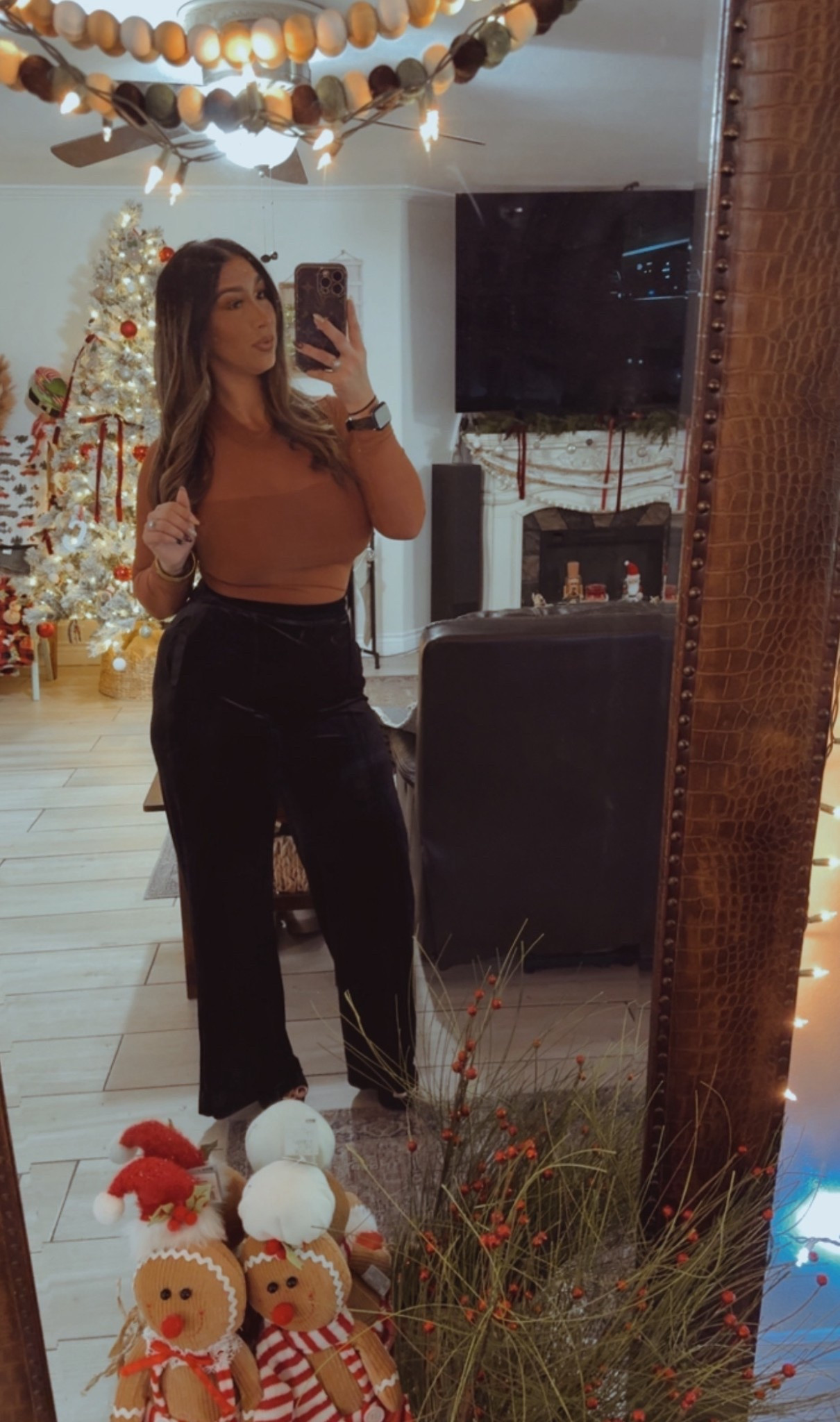 Mama is stepping out ✌️ 
Pants run big size down - wearing a Med 
top TTS - wearing a a Med  #thanksgivingoutfit  #ootd #midsizefashion #momfit #momootd 

#LTKFindsUnder50 #LTKmomlife #LTKMidsize