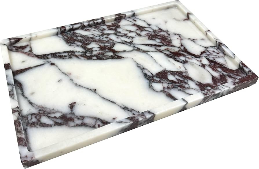 Marble Tray, 100% Genuine Natural Marble Stone Trays, Marble Trays for Decor Vanity, Bathroom Cou... | Amazon (US)