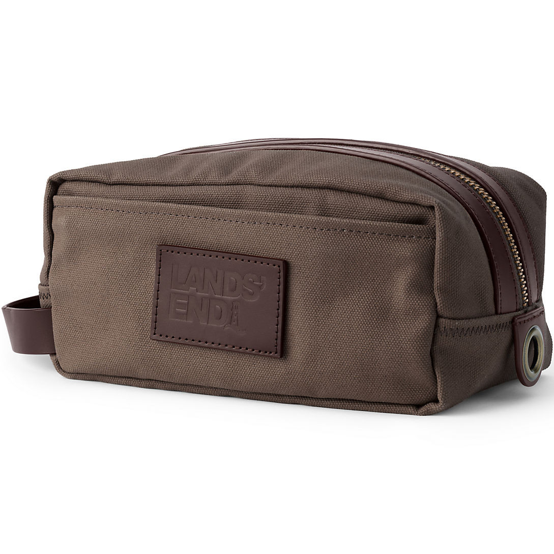 Waxed Canvas Travel Dopp Kit Toiletry Bag | Lands' End (US)