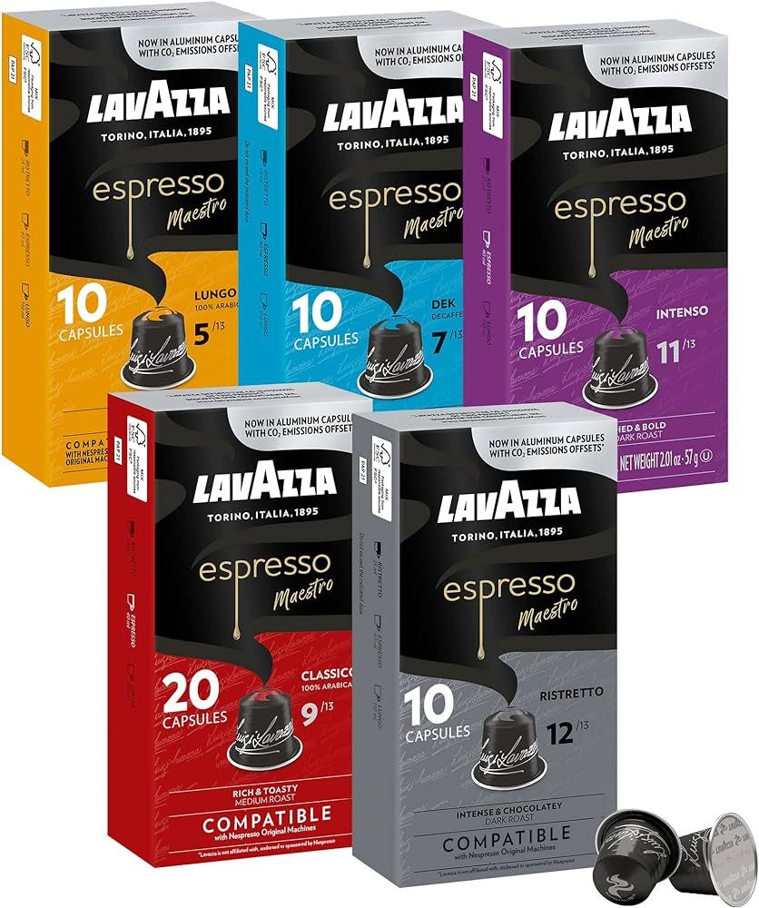 Lavazza Variety Pack Aluminum Espresso Capsules Compatible with Nespresso Original Machines Varie... | Amazon (US)