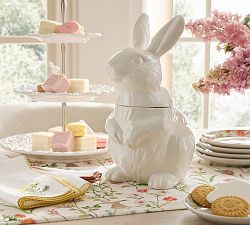 Floral Bunny Stoneware Cookie Jar | Pottery Barn (US)
