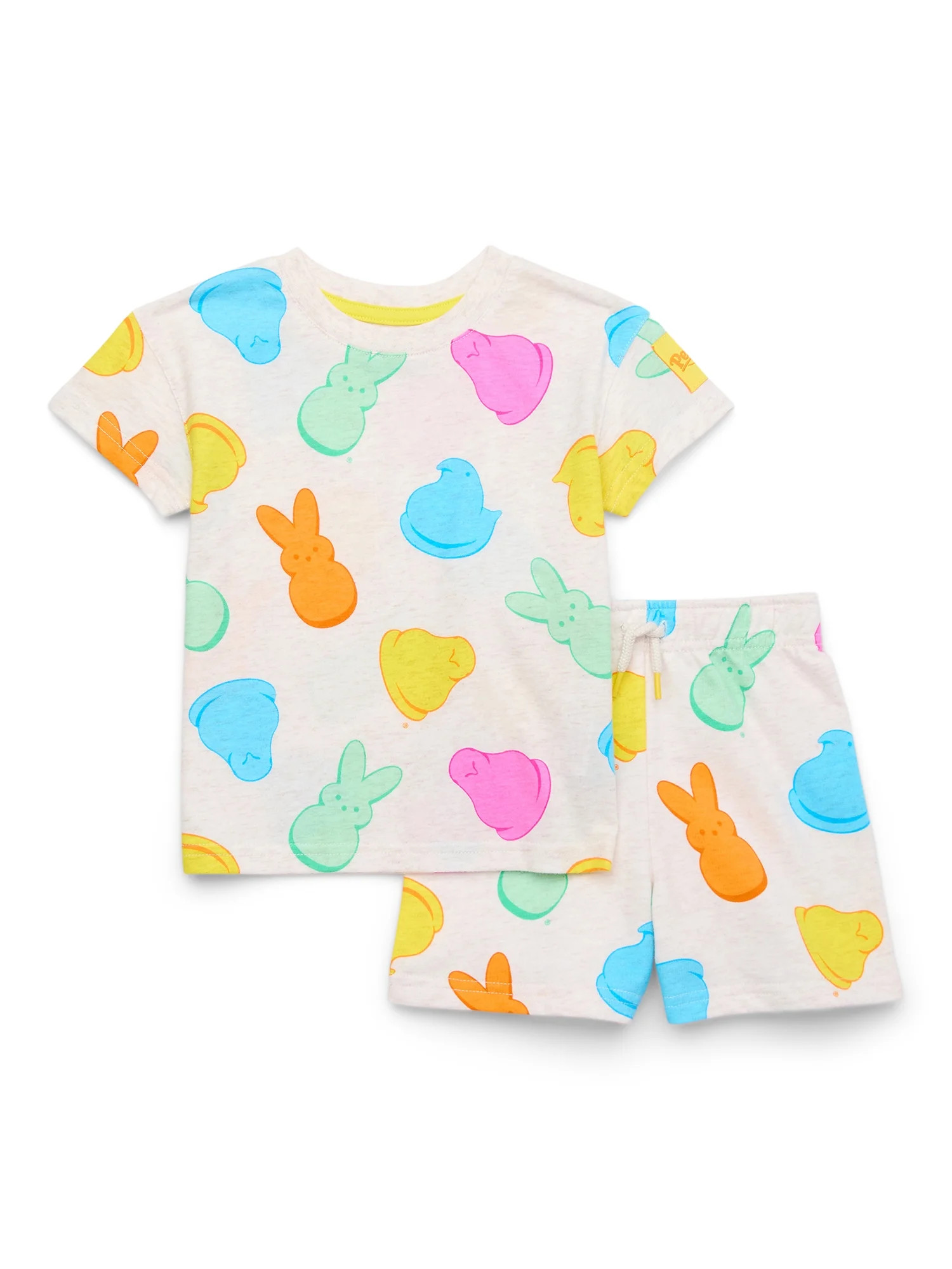 Peeps Toddler Easter Allover Print Tee and Shorts Set, 2-Piece, Sizes 12 Months-5T | Walmart (US)