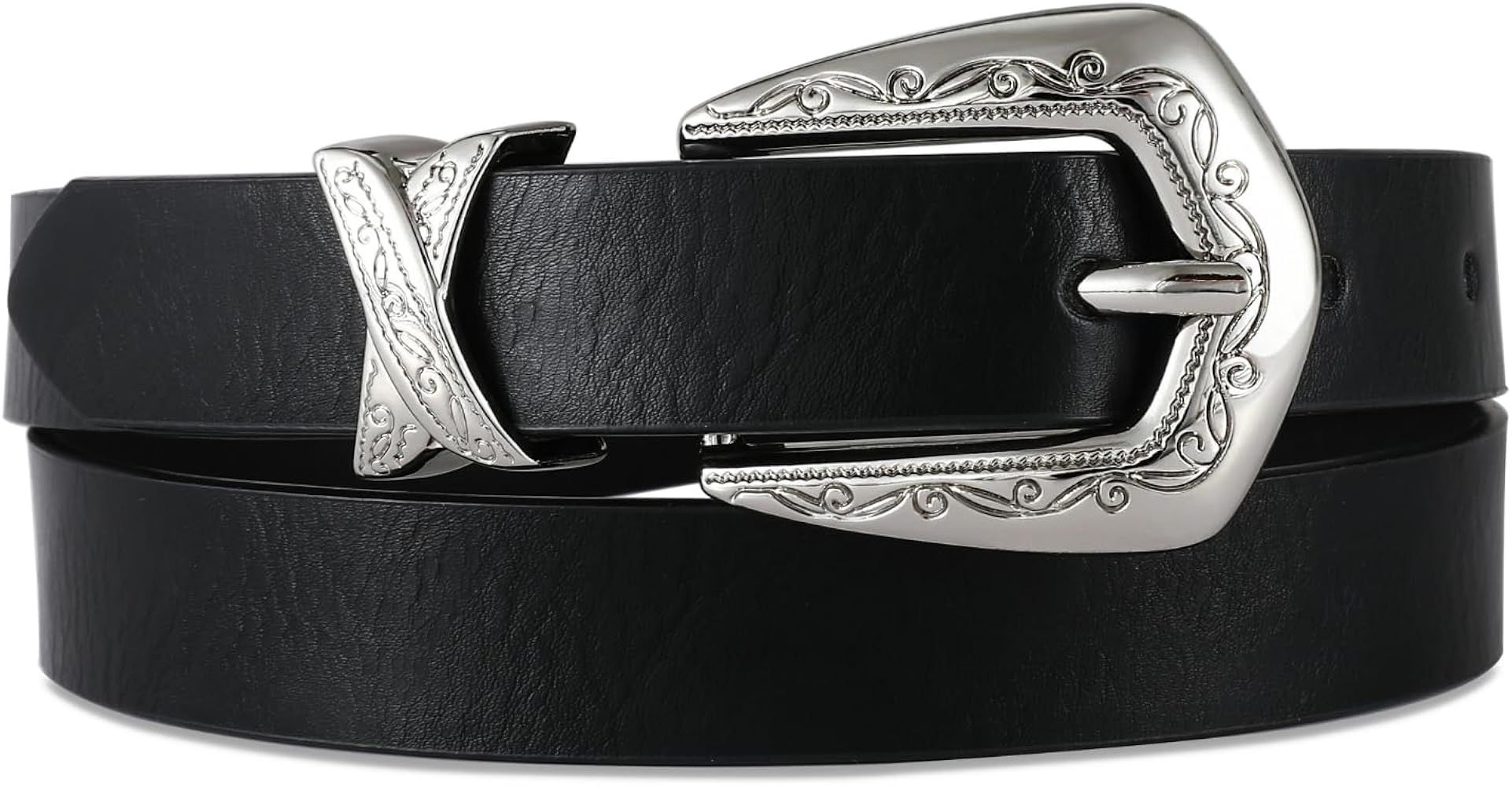 Western Belt for Women Dresses, Ladies Cowgirl Skinny Country Belt for Pants Jeans, Womens Black ... | Amazon (US)