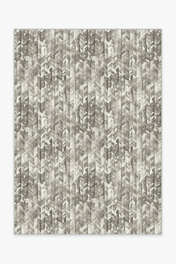 Watercolor Herringbone Grey Rug | Ruggable