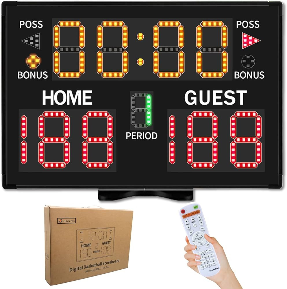 Electronic Basketball Scoreboard with Buzzer, Digital Scoreboard with Remote,Portable Score Keepe... | Amazon (US)