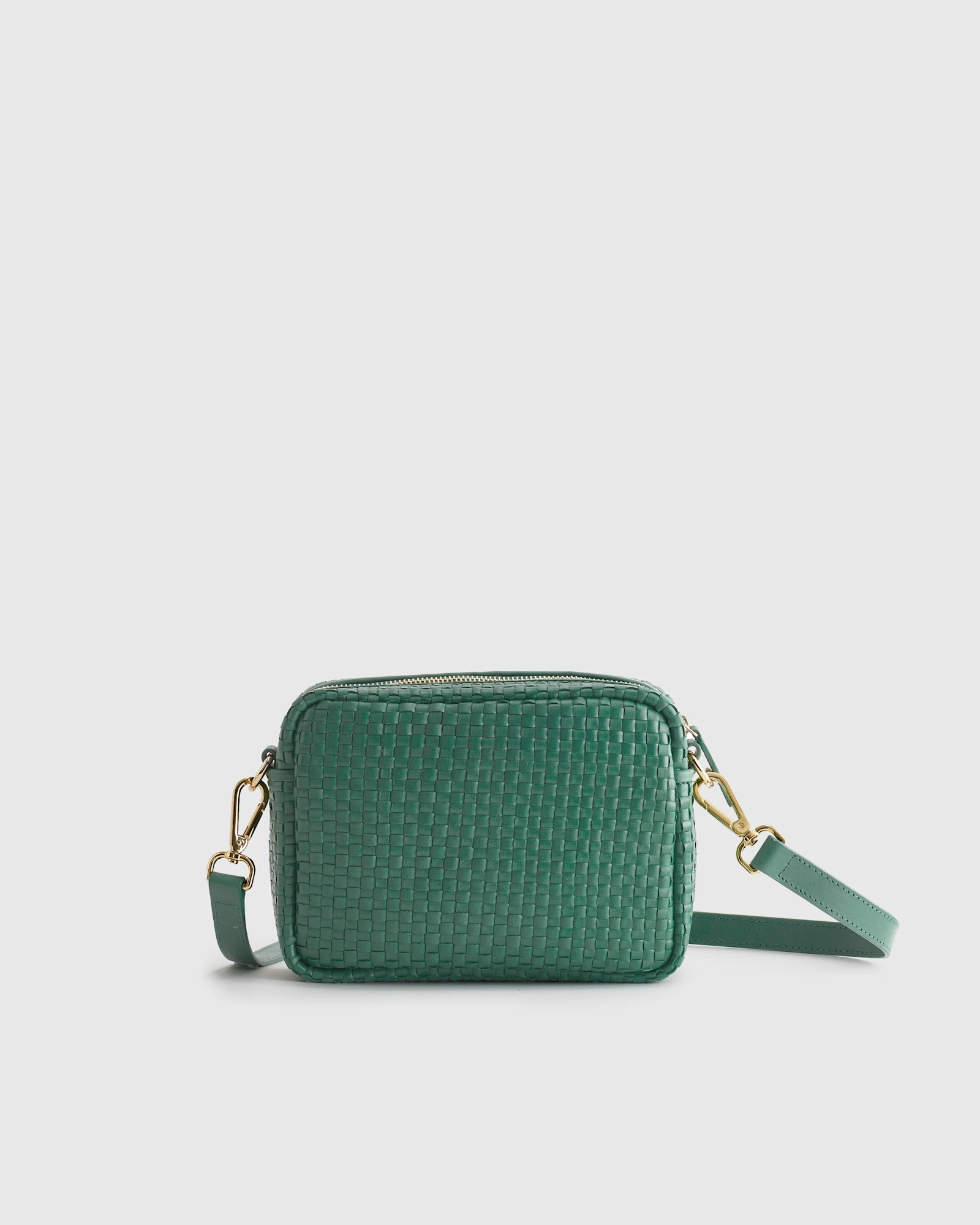 Italian Leather Woven Camera Crossbody | Quince