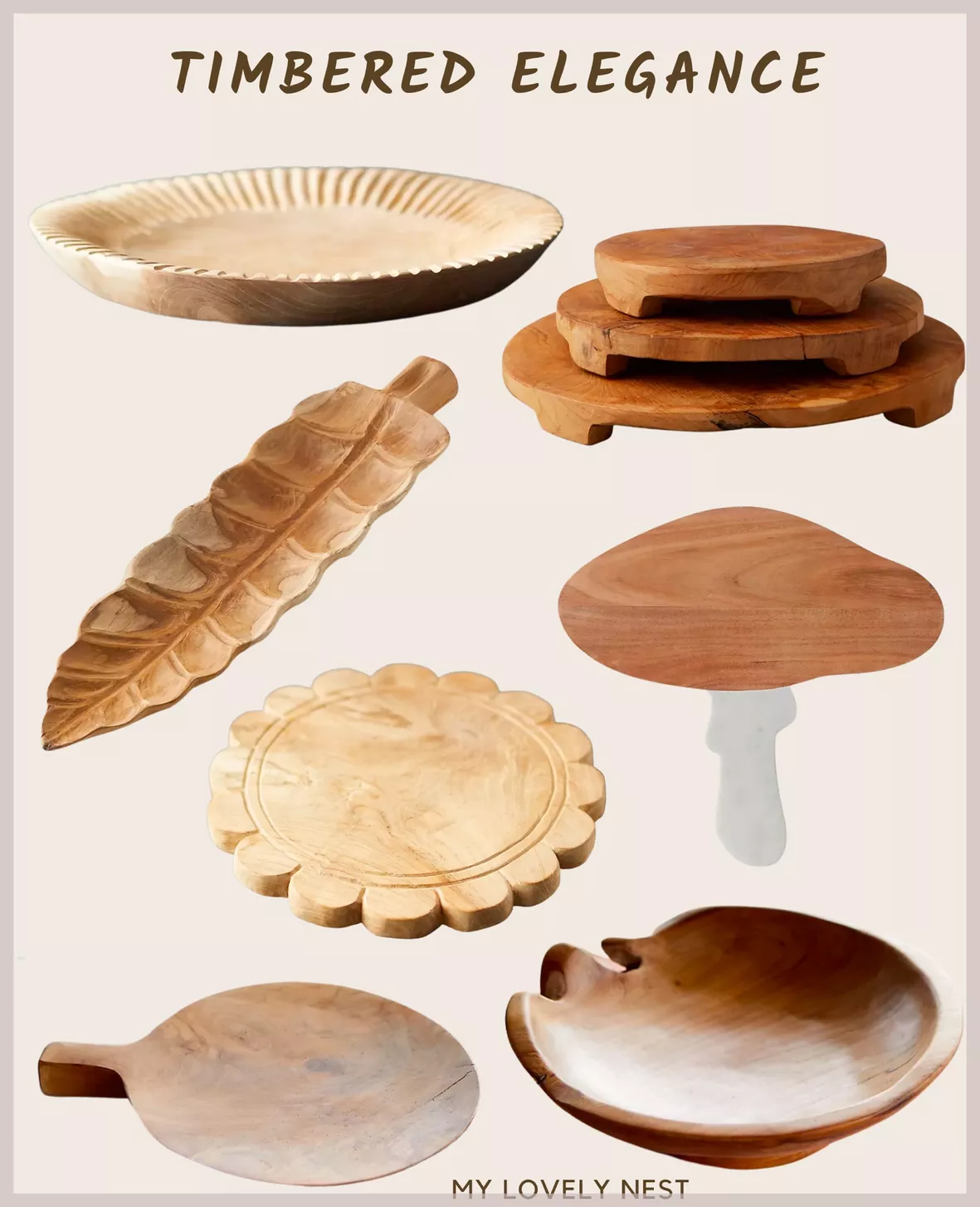 Carved Teak Leaf Serving Plates Carved Teak Leaf Serving Plates