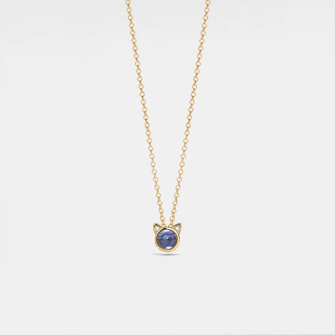 PERIMADE Cat Photo Projection Necklace Personalized Picture Inside Pendant Minimalist Pet Memoria... | Etsy (US)