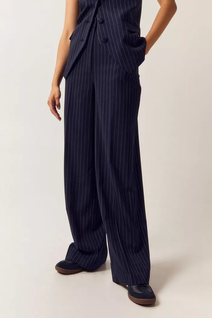 Tailored Pinstripe Straight Leg Pants | Boohoo.com (UK & IE)