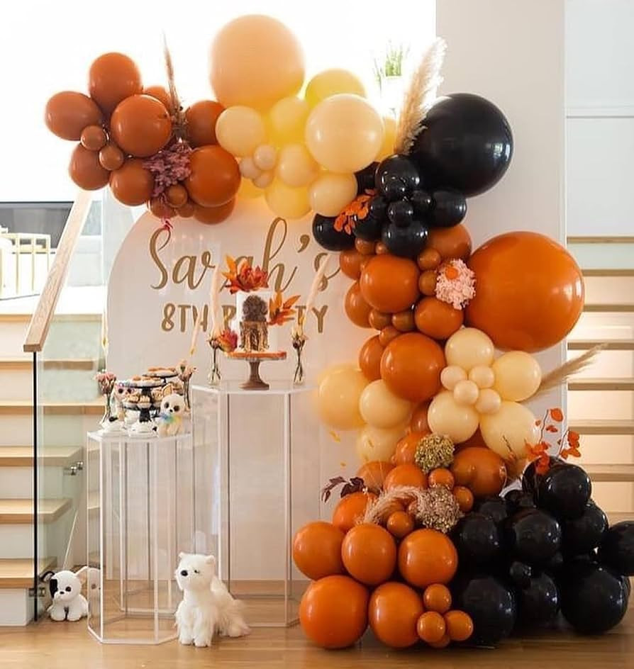 Fall Orange Balloon Garland Arch Kit-Double Stuffed Burnt Orange Terracotta Balloons Arch Kit-Hal... | Amazon (US)
