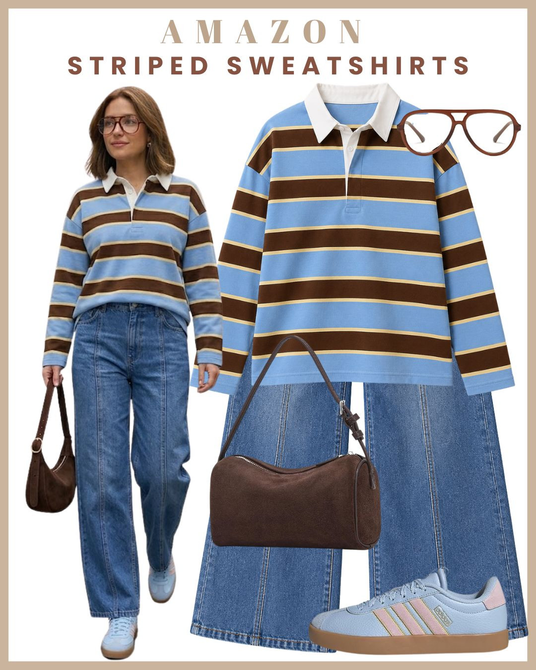 Striped sweatshirts are a fall wardrobe essential 🍂🤎

Cozy, classic, and effortlessly chic — a striped sweatshirt is the perfect layer for those crisp fall days when you want to be comfortable but still look put together ✨

👖 Pair with jeans for an easy everyday look
🤍 Style with white trousers for a fresh, elevated outfit
🖤 Throw over a skirt for that effortless preppy vibe
🥾 Finish with loafers, sneakers, or ankle boots, depending on the occasion

The easiest way to make your fall basics feel a little more stylish
 

 #LTKdayinmylife #LTKgrwm #LTKootd