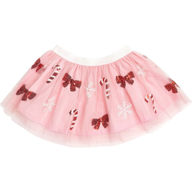 Sweet Wink | Candy Cane Cutie Sequin Christmas Tutu, (Pink, Size 6-8Y) | Maisonette | Maisonette