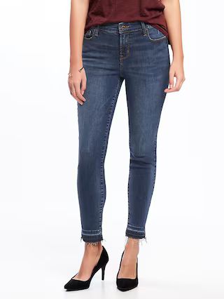 Old Navy Mid Rise Built In Sculpt Rockstar Raw Hem Ankle Jeans For Women Size 0 Regular - Meadow | Old Navy US