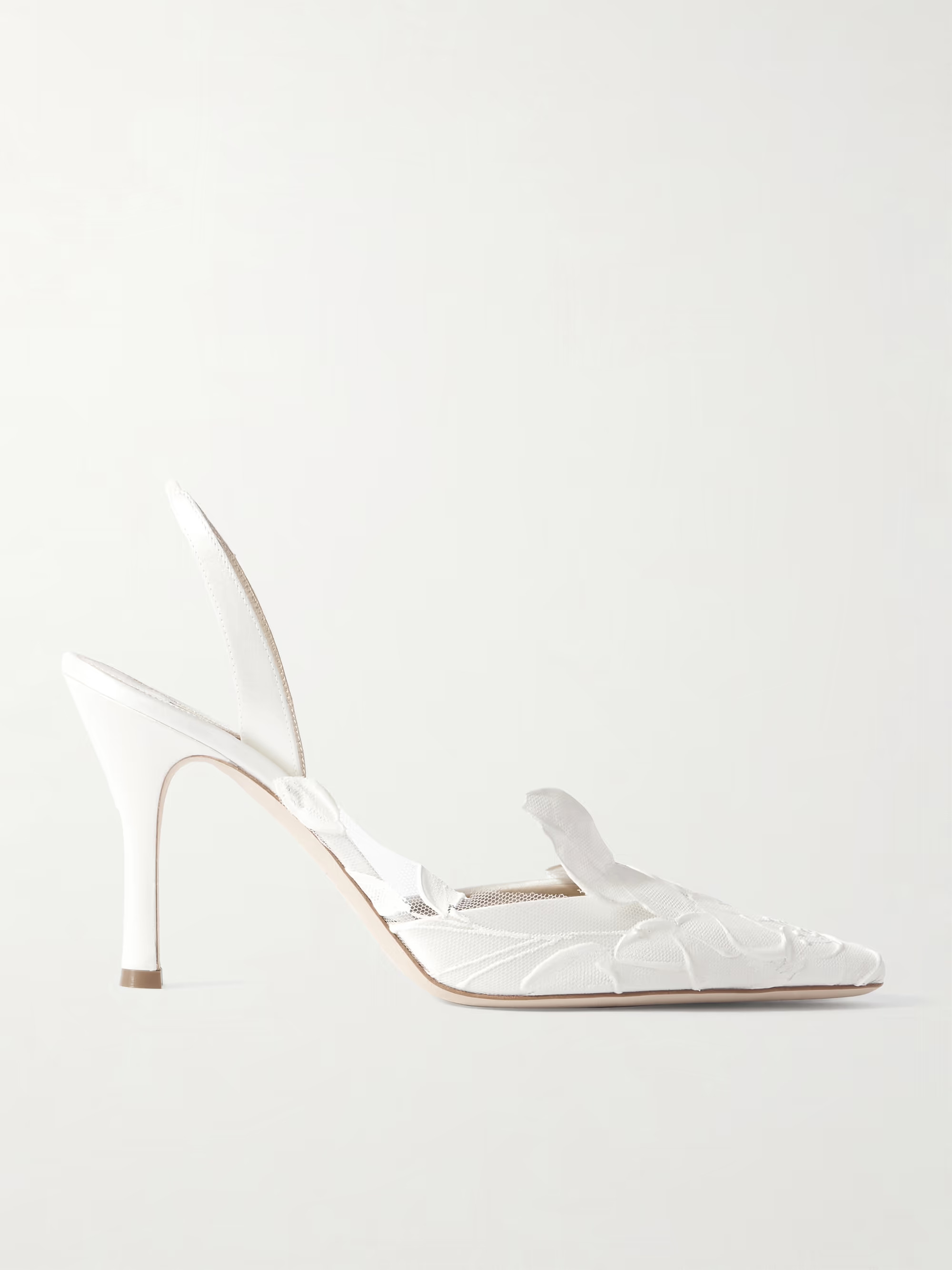 Coco satin and painted tulle slingback pumps | NET-A-PORTER (US)