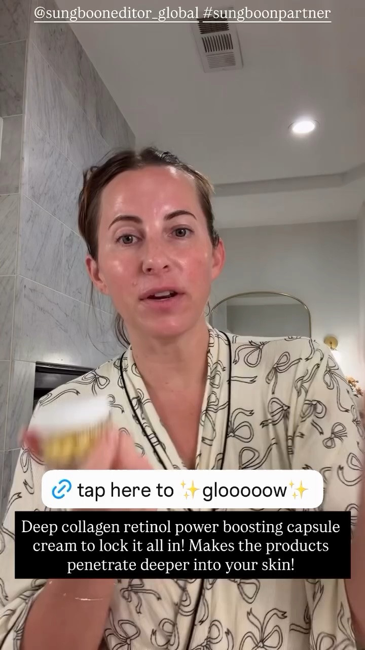 @sungbooneditor_global #sungboonpartner Deep collagen retinol power boosting capsule cream to lock it all in! Makes the products penetrate deeper into your skin!