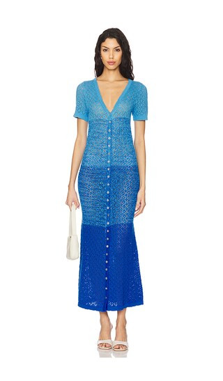 Alexandra Short Sleeve Dress in Blue | Revolve Clothing (Global)