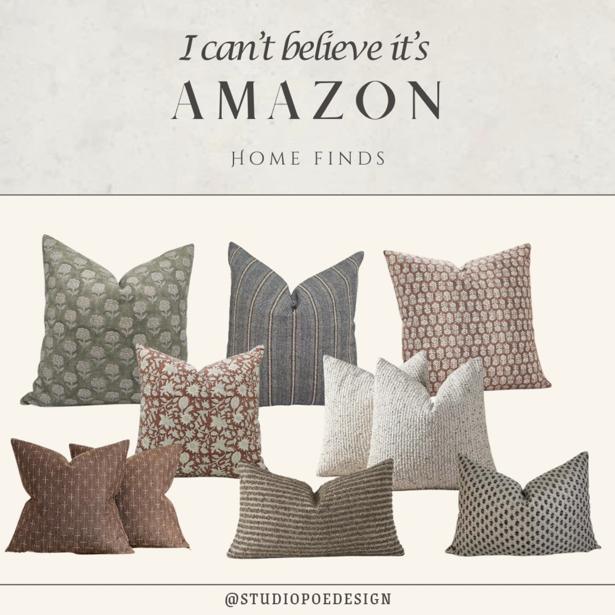 Amazon throw pillow finds!

Affordable, floral, stripe, boucle, linen, dupe, lumbar pillow, pack of 2, block print pillow, designer, bedroom pillowws

#LTKFindsUnder100 #LTKFindsUnder50 #LTKHome